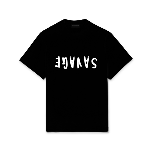 Black Savage t-shirt Text Upside Down